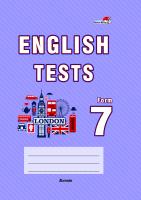 English tests. Form 7. Тематический контроль. 7 класс