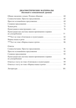 Русский язык. 11 класс. Дидактические и диагностические материалы (базовый и повышенный уровни)