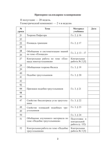 Планы-конспекты уроков. Геометрия. 8 класс (II полугодие)