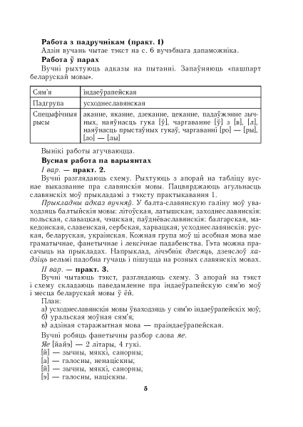 Беларуская мова. Урокі. 9 клас (I паўгоддзе)